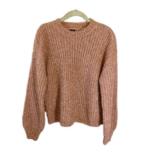 ROSE GOLD CREWNECK SWEATER BY FREE PRESS WOMENS SIZE LARGE